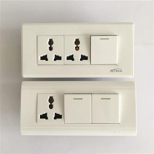 Type 118 home wall switch button socket panel 10A Single-control open two-plug six-hole two-Taobao two-to-Taobao