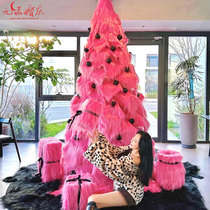 DIY furry monster plush black and white Christmas tree Christmas tree beautiful luminous ornaments advanced ins ornaments decoration