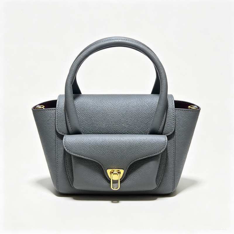 Handheld Tote Bag, Light Luxury Pebbled Leather Commuter Crossbody Small Bag