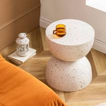 Wuli Nordic Hourglass Imitation Terrazzo Small Side Table In