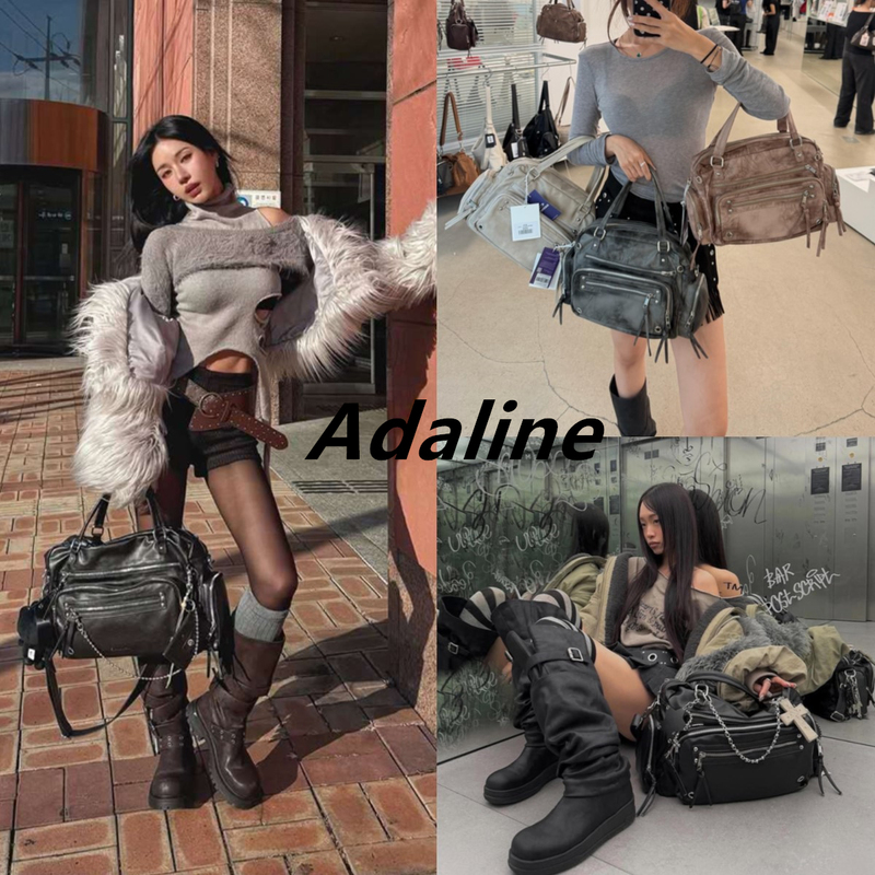 Small Quantity in Stock, Black and Purple, Same Style as Jiwoo, 26 Models, Multi-Pocket, Large Capacity, Handbag, Crossbody Bag, Motorcycle Bag Small Quantity in Stock, Black and Purple, Same Style as Jiwoo, 26 Models, Multi-Pocket, Large Capacity, Handbag, Crossbody Bag, Motorcycle Bag