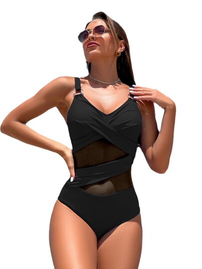 2025新款跨境连体泳衣女运动欧美性感比基尼泳装 Jumpsuit bikini