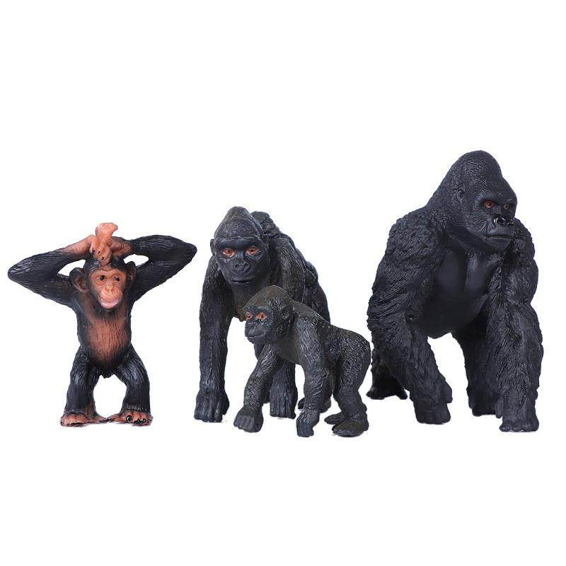 New Cross-Border Hot-Selling Realistic Wild Animal Silverback Gorilla Monkey Model Static Children's Living Room Toy Display