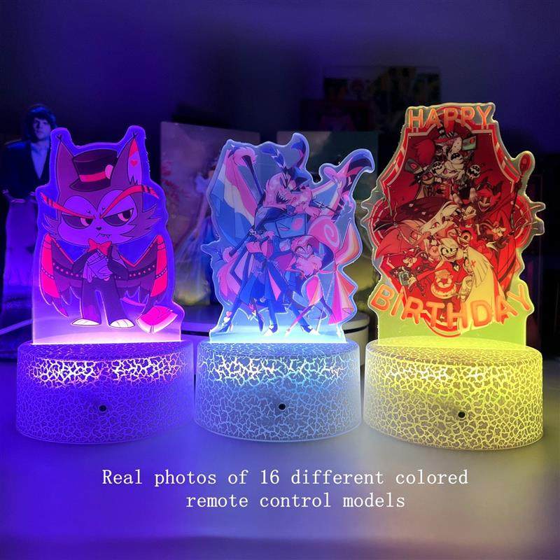 New Hazbin Hotel 2 Season 2 American Anime Merchandise with Built-In Remote Control 3D Night Light