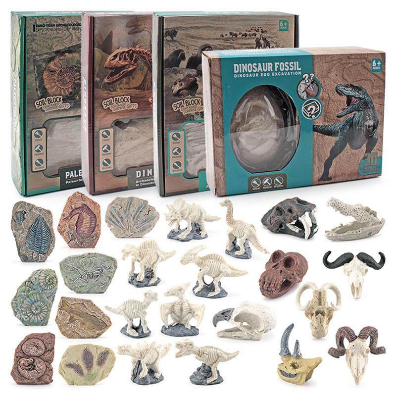 New Cross-Border Children's Realistic Archaeological Excavation Animal and Plant Fossil Models: Cycad, Pterosaur, Crocodile Head, Tyrannosaurus Skeleton