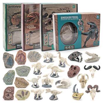 New Cross-Border Children's Simulated Archaeological Excavation Animal and Plant Fossil Models: Cycad, Pterosaur, Crocodile Head, Tyrannosaurus Skeleton