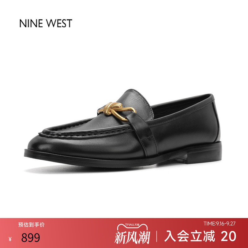 Ole Specializes in Nine West/Jiu Xi Low-Heeled Single Shoes, British Style Retro Loafers, Slip-On Beanie Shoes for Women Ole Specializes in Nine West/Jiu Xi Low-Heeled Single Shoes, British Style Retro Loafers, Slip-On Beanie Shoes for Women