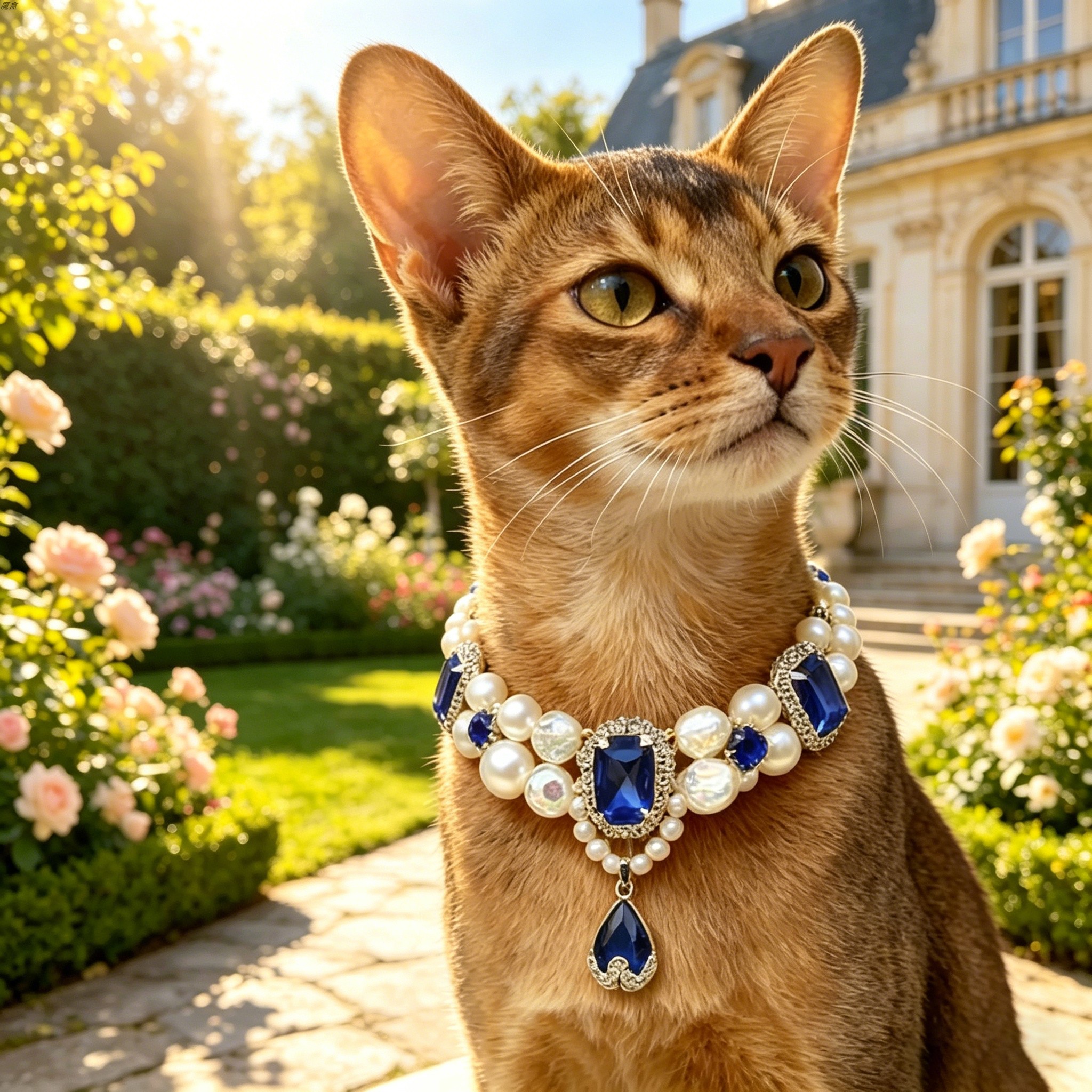 Idyllic cat special pearl necklace collar kitten wearing pet cat artifact neck collar accessory collar