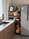 Étagère de rangement latérale pour réfrigérateur domestique, coin de cuisine étroit, armoire à micro-ondes multicouche sur pied