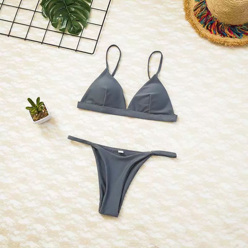 Развлекательный треугольный купальник для женщин из коллекции AliExpress Wish, сексуальный купальник-бикини набор