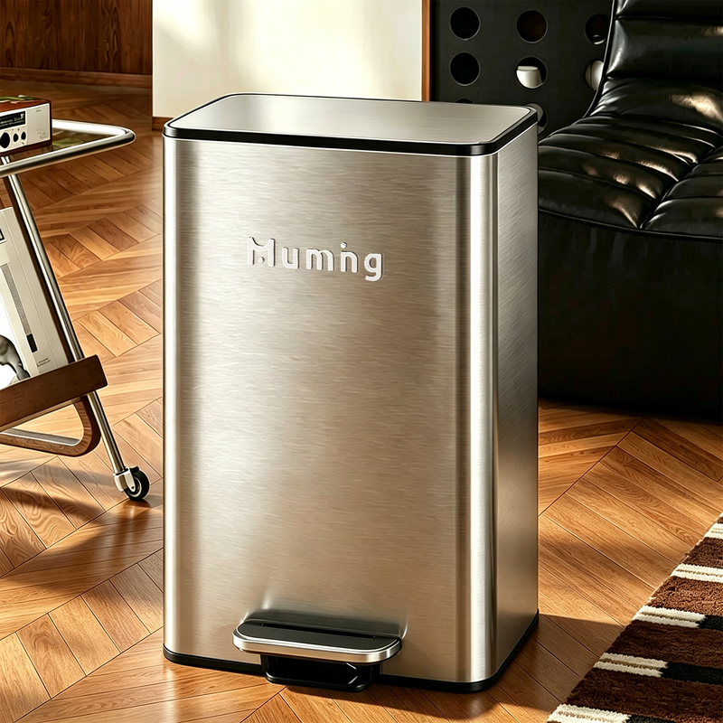 Trash Can 2026 New Model Stainless Steel Kitchen-Specific Household Extra-Large Capacity Luxury High-End Wastebasket for Living Room