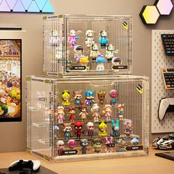 Acrylic Transparent Blind Box Storage Display Stand, Large Capacity Pop Mart Ladder-Style Figure Display Box