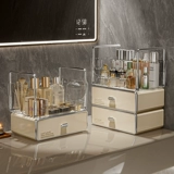 Настольный прозрачный пылезащитный ящик для хранения косметики, светлый роскошный пыленепроницаемый прозрачный настольный ящик для хранения косметики, большая вместимость