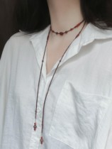 Xuanzhu Qianjing Acacia new Chinese original design red bean lovesickness choker casual long necklace