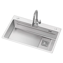 1434 Ermo kitchen sink household 304 sink multi-functional large single tank thickened stainless steel dishwashing sink