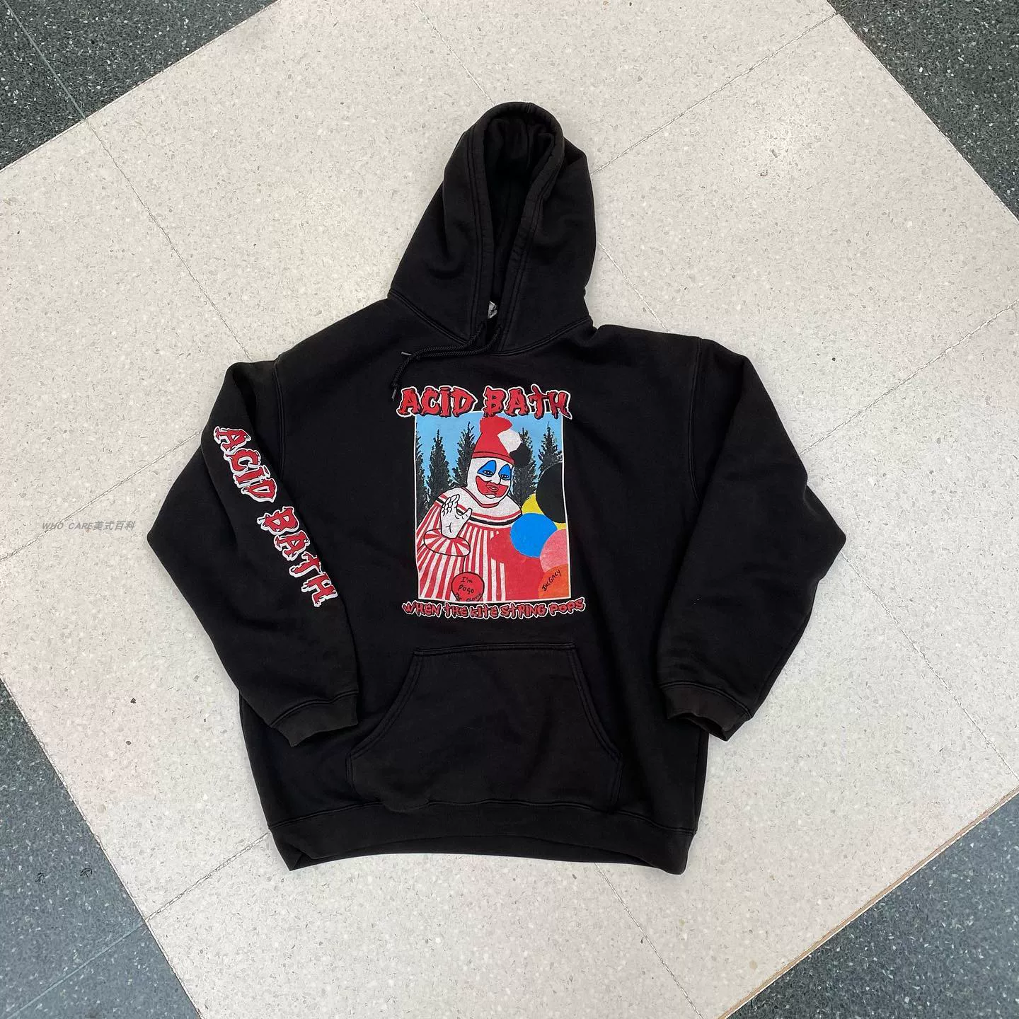 ACID BATH Band Graveflower Sweatshirt Advanced Elementary Loose Design Sensors Hood