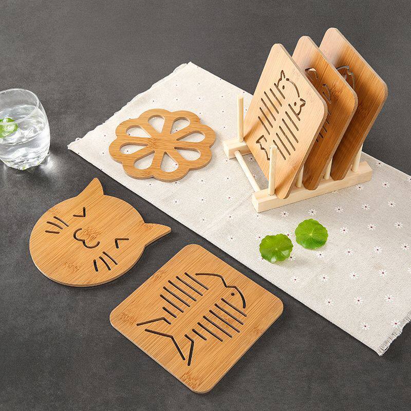 Thickened Cup Mats, Heat-Insulating Mats, Wooden Placemats, Household Anti-Scalding Casserole Plate Mats, Solid Wood Heat-Resistant Table Mats