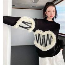 Spring New Women’s Sweater French Style O-Neck Heart