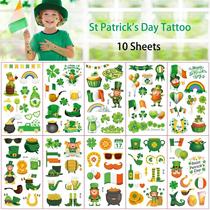 10 Sheets Irish St Patrick’s Day Party Tattoo Shamrock