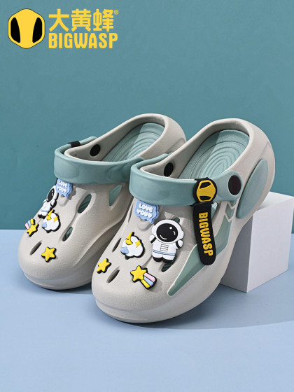 大黄蜂洞洞鞋包头户外防撞凉鞋沙滩鞋儿童拖鞋男童室内凉拖中大童