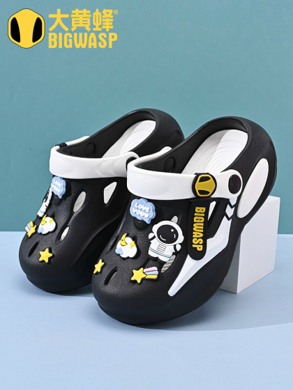 大黄蜂洞洞鞋包头户外防撞凉鞋沙滩鞋儿童拖鞋男童室内凉拖中大童