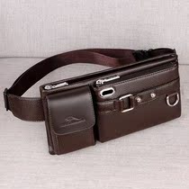 Япония импортировала пастух мужская карманная мобильная сумка Многофункциональная многофункциональная сумка с грудной сумкой Склерованная сумка кожаный сумка кожаный мешок