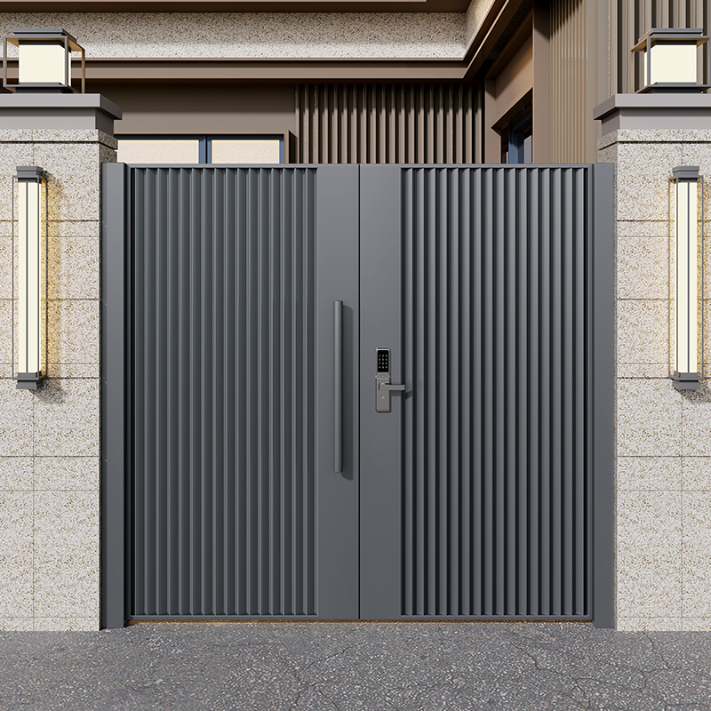 Aluminum Alloy Courtyard Door Garden Aluminum Art House Yard Door Wrought Iron Country Self-Built House Single and Double Opening Outdoor Female Door