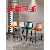 Xinjiang Nordic light luxury bar chair home high stool modern simple bar chair back chair internet celebrity in