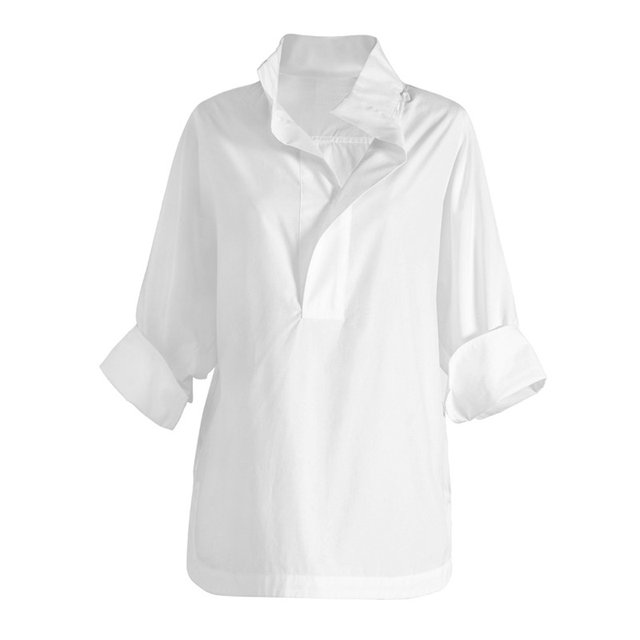 Big-name cancellations Outlets pick up leaks women's fashion high-end three-quarter-sleeve shirts niche design white tops