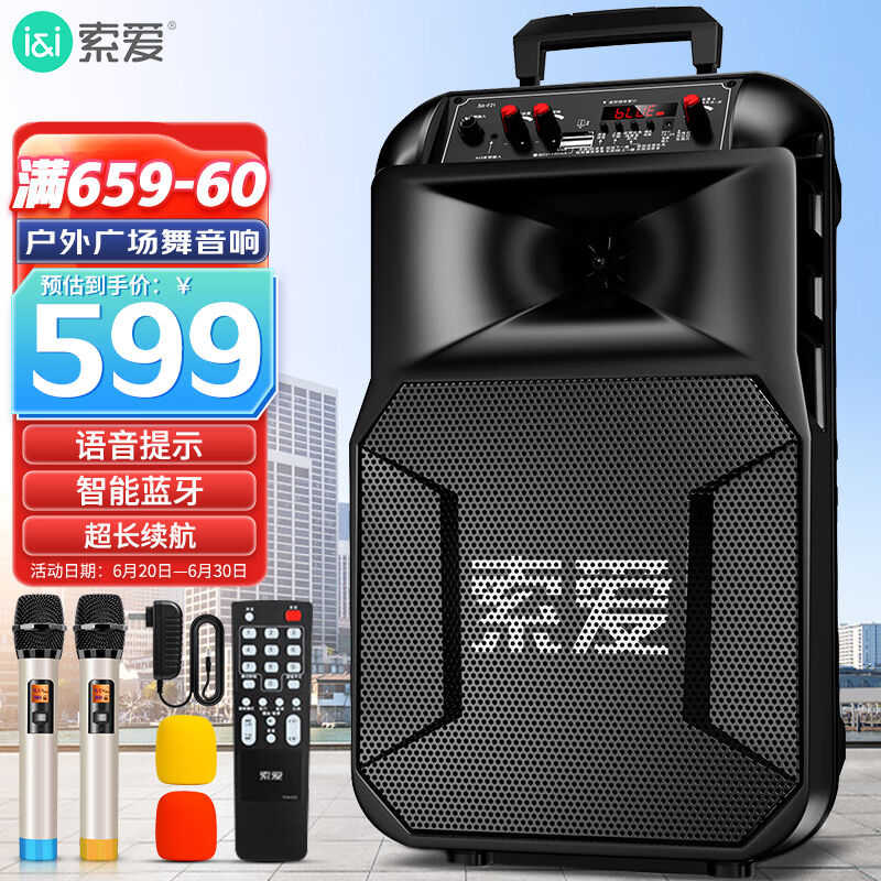 Soaiy (soaiy) SA-T25 Square Dance Sound High Power Low Sound Gun Mobile Portable Outdoor K Song Blue-Taobao