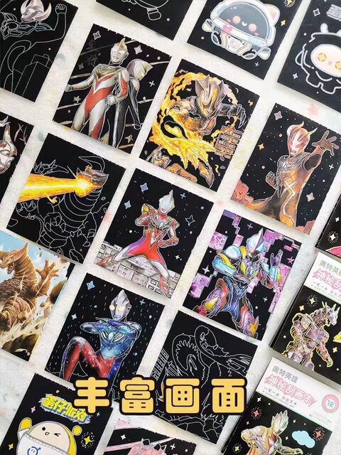 New Product Eggboy Party Ultraman Scratch-Off Painting Children's Art Notepad Boys and Girls Graffiti Creative Scratch-Off Paper