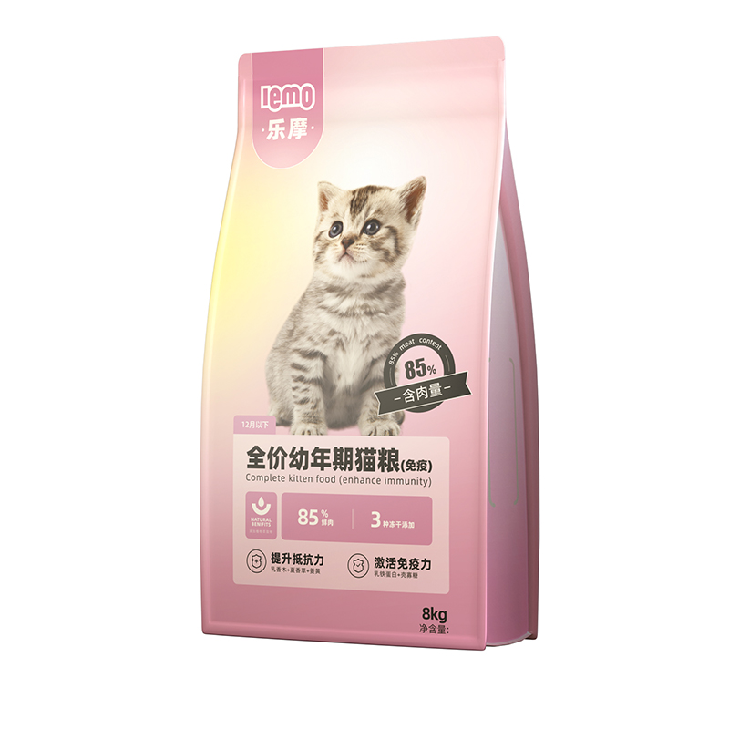 LEMO乐摩猫粮全价幼年期猫粮鸡肉味增肥发腮营养冻干主粮8kg
