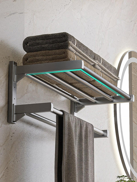 Bathroom Towel Rack, No-Drill Wall-Mounted Towel Bar, Storage Rack for Bath Towels