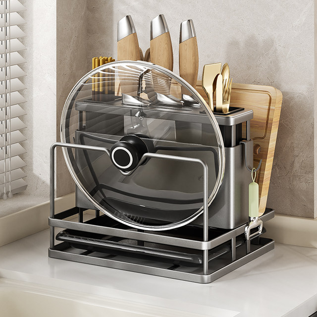 2025 New Kitchen Knife Rack Storage Rack Multi-functional Chopping Board Dish Knife Place Rack Chopstick Tube Pot Lid Storage Rack