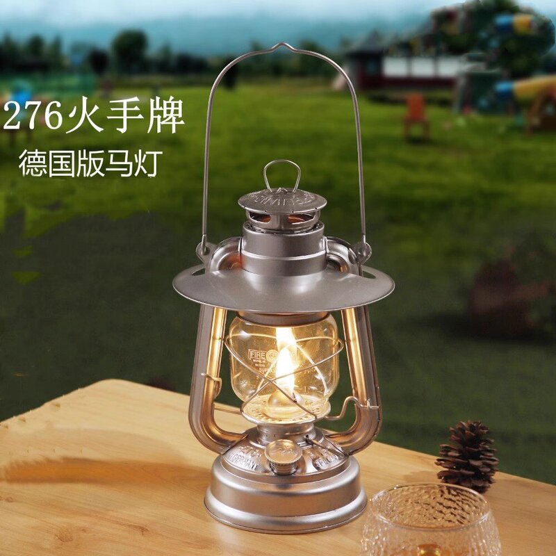 German Imported Vintage Kerosene Lamp Old-Fashioned Portable Lantern Outdoor Camping Lamp 276 German Version Fire Torch Lamp