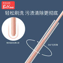 Straw brush bottle cleaning brush slender silicone small brush for cleaning straws straw cup brush set thickened and lengthened