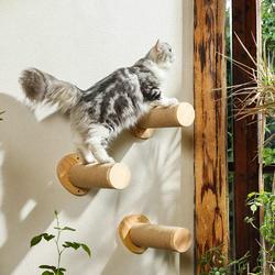Cat Climbing Frame Wall-Mounted Cat Wall All Solid Wood LAOSHU Wall-Mounted Cat Toys Space Capsule Sky Pillar Cat Jumping Platform Oak Popular Model