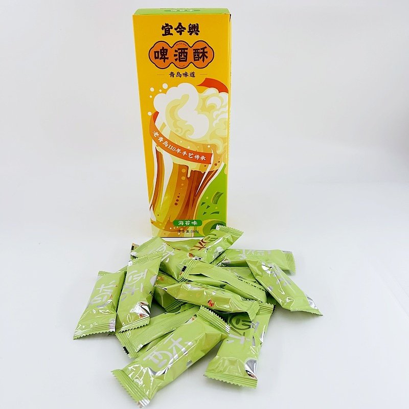 Yijinxing Beer Crisp Nutty Coconut Milk Qingdao Flavor Chinese New Style Pastry Snack Thin Crispy Gift