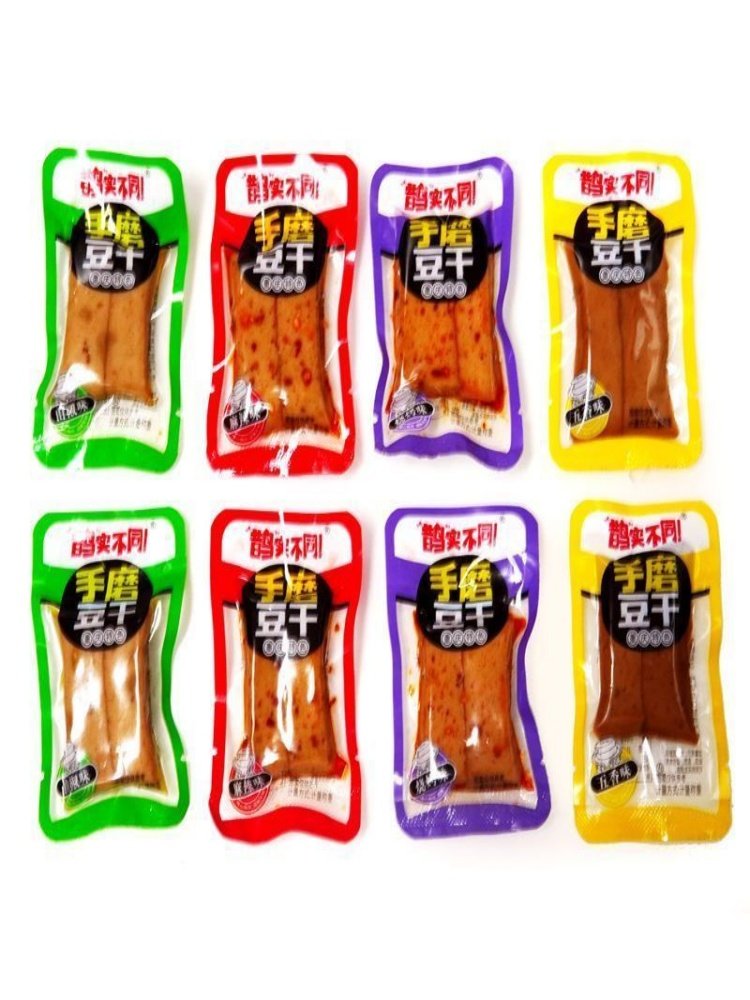 Queshi Different Spicy Tofu Snacks from Chongqing, Q-Elastic Dried Tofu, Multi-Flavor, Individually Packaged, Hand-Grinded Dried Tofu