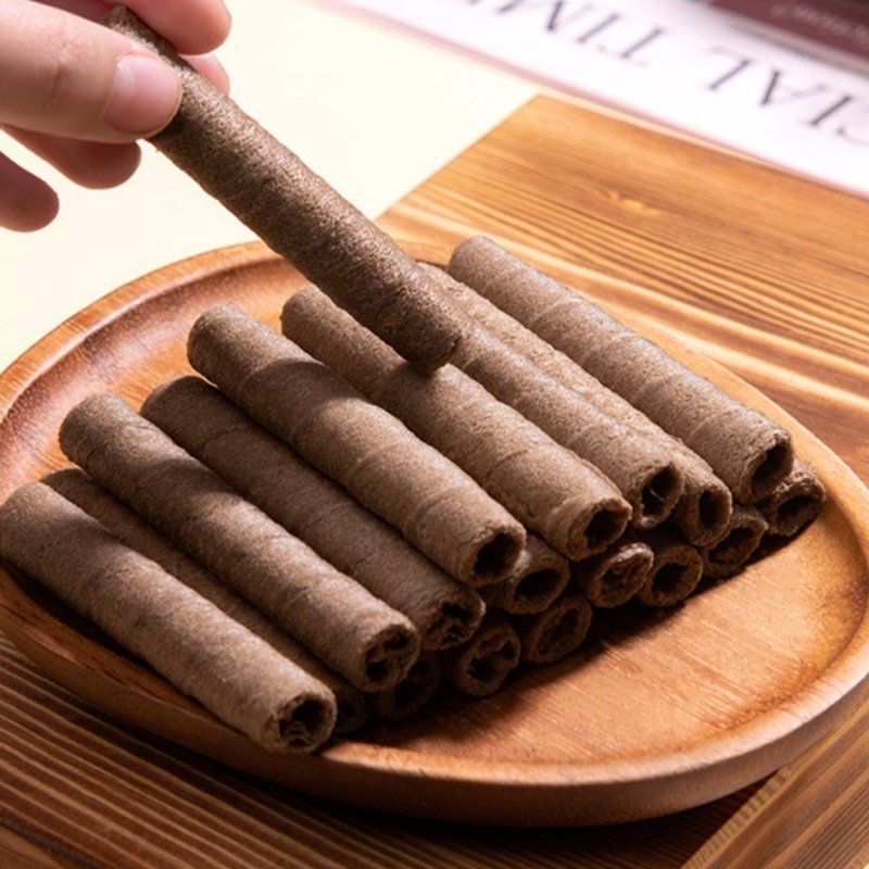 [Whole Box of 24 Pieces]Chocolate Egg Rolls, the Same Style as Xiao Yang Ge, Student Casual Snacks, Sandwich Crispy Roll Biscuits