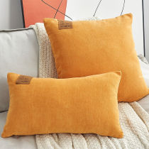 Ye Jian Light Luxury Nordic baby velvet leather label gray pillow case sofa living room cushion cover bed pillow waist pillow