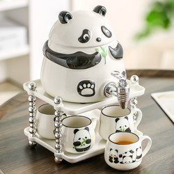 Cold Water Pitcher with Spout, Cute Panda Water Set, Large Capacity, High Temperature Resistant, Cola Bucket, Household Cold Water Jug