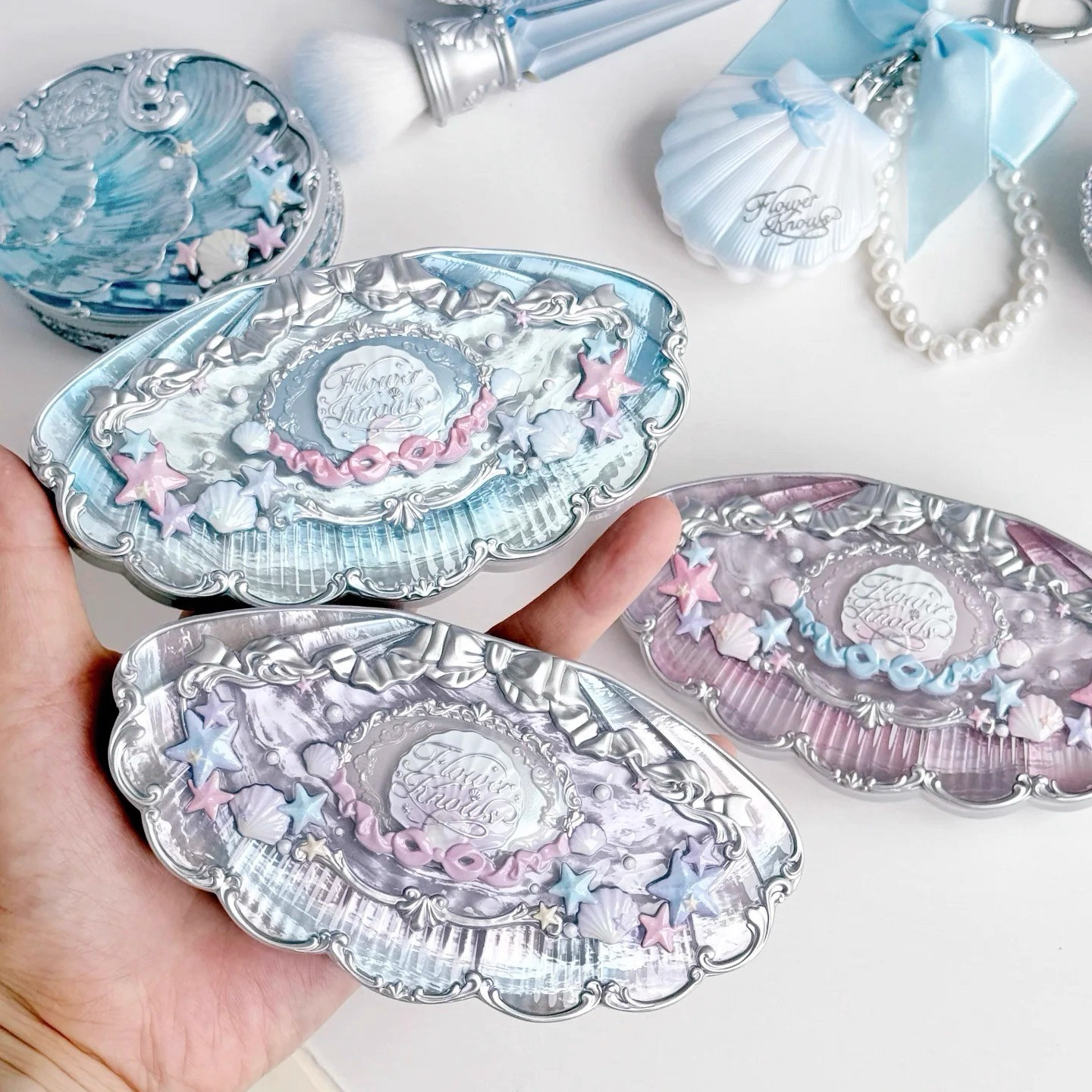 Палитра теней для век flower flower shell pearl из шести цветов для комплексного ежедневного легкого макияжа earth color Изображение 1