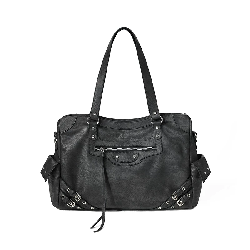 Black Sugar Bus Retro capacious shoulder bag one shoulder