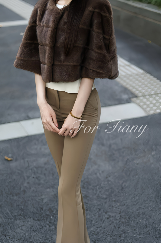 For Tiany【One-Look Beauty】Korean-Style Elegant Solid Color Basic Everyday Slimming High-Waisted Flared Pants