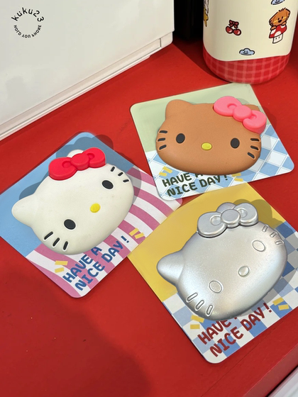 키티 고양이 귀여운 만화 휴대폰 에어백 스탠드 자기 검은 필지 키티 고양이 전기 전기 실버 실리콘 캡 버블 pps