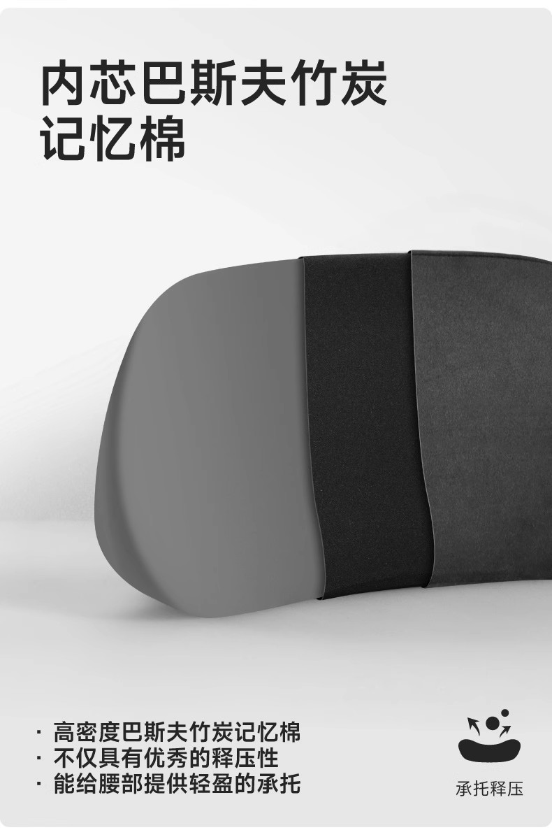 Car Lumbar Support Thin Cushion for Driver's Seat, Memory Foam Backrest Pad for Car Seat