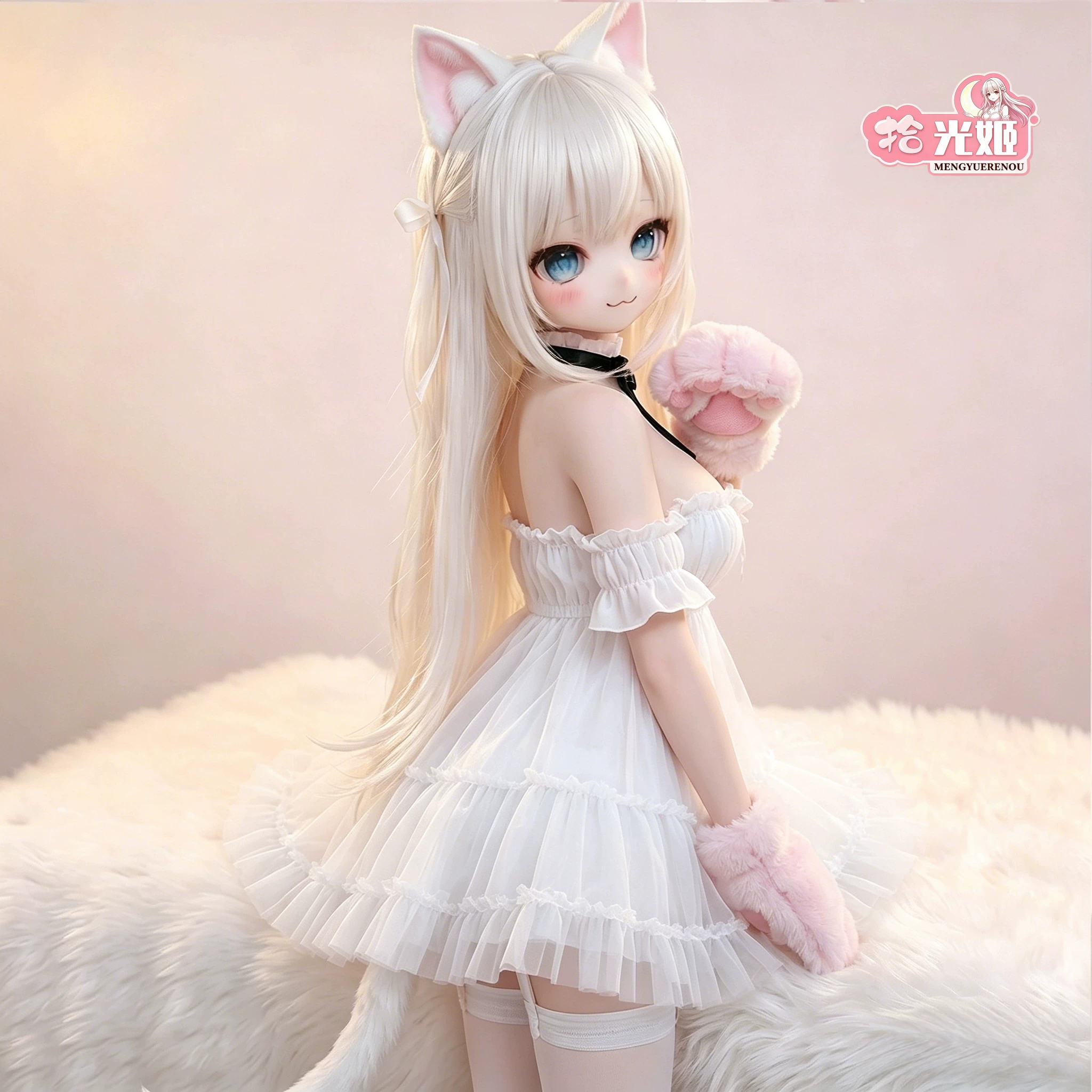 Двумерное стеклянное котёнок-девочка анимационного стиля, подлинная кукла BJD, цельная анимация силиконовая гуманоидная кукла моделирование