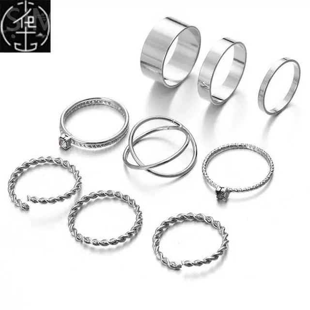 Сет золотистых колец 17 мм для WOMINTAGE Сердце Бантик Twist