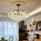 French-Style Living Room Retro Black Crystal Chandelier, High-End Dining Room Chandelier, Elegant and Romantic Light Luxury Bedroom Zhongshan Lighting Fixtures